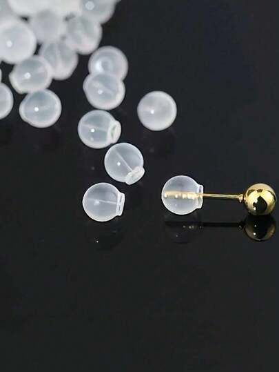 10/20/50/100个装 柔软舒适免穿孔耳钉背扣，耳钉背扣，柔软透明耳钉背扣替换件，适合DIY珠宝制作