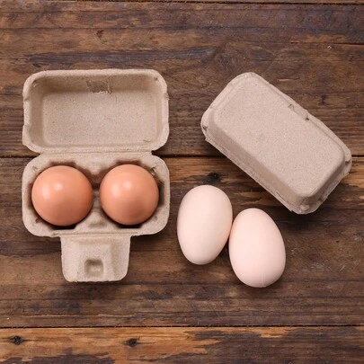 36pcs Vintage Easter Style Egg Carton, 2-Slot Divider, Sturdy Natural Wood Pulp Kraft Paper Box, Suitable For Storing Fresh Eggs