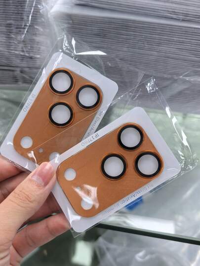 2pcs Matte Armor Lens Film Protector Compatible With IPhone 17 Pro Max, 17 Pro, Multiple Colors (Blue, Orange), Scratch-Resistant, Better Protection For Phone Lens