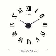 Acrylic Wall Clock, Vintage Roman Numeral & Pointer Design, Asymmetrical Shaped Panel, DIY Decor Easy Installation (No Tools Required), Suitable For Office And Other Spaces - 1PC - View 9