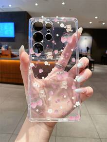 1pc Fashionable Cartoon Bow, Bear, Flower, Strawberry Pattern Transparent Soft TPU Shockproof Anti-Scratch Anti-Fingerprint Phone Case, Camera Lens Protection Compatible With Samsung, Nothing, Pixel, - Multicolor - View 4