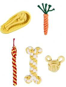 5 Packs Indestructible Cotton Rope Dog Toys, & Durable Chew Toys For Teething And Playtime - Multicolor - View 11