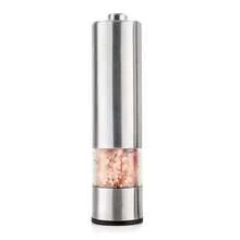1pc Electric Salt And Pepper Grinder, One-Handed Automatic Adjustable Stainless Steel Grinder, Automatic Pepper Grinder, Adjustable Electronic Pepper Grinder For Kitchen (Batteries Not Included) - Silver - View 6