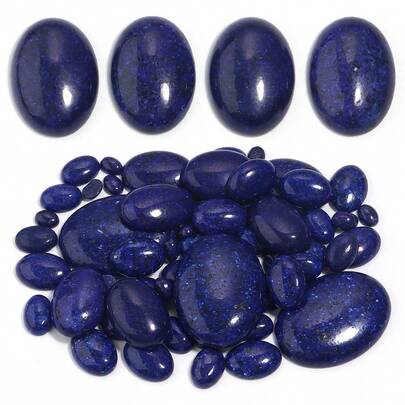 2-10pcs Natural Lapis Lazuli Flat Back Cabochon , Oval Stone