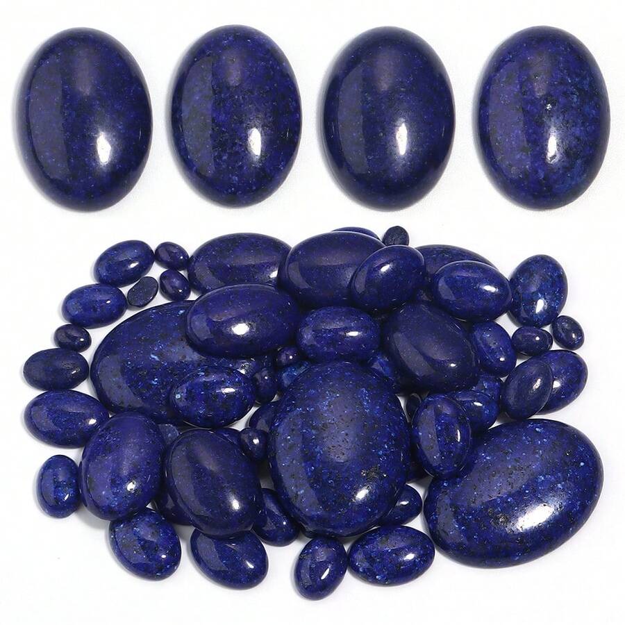 2-10pcs Natural Lapis Lazuli Flat Back Cabochon , Oval Stone