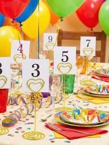 Metal Note Clip Desktop Card Holder Heart Shape Place Card Holder Wedding Party Label Clip Bulk Wholesale - View 1