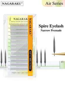 12 Rows 0.07 C D NAGARAKU Premade Narrow Spire Eyelash Anime Effect Soft Plume Fluttering Eyelash Extensions Comic Makeup False Eyelashes - View 1