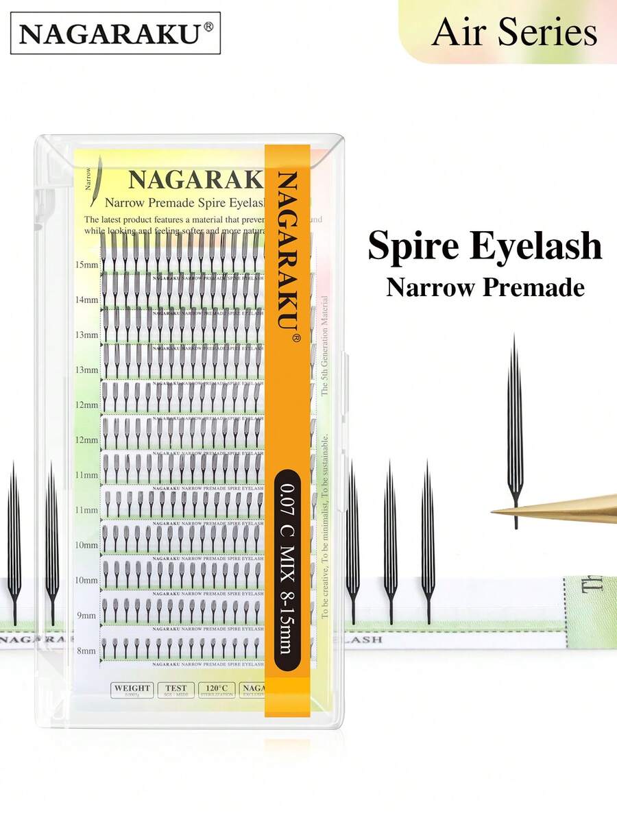 12 Rows 0.07 C D NAGARAKU Premade Narrow Spire Eyelash Anime Effect Soft Plume Fluttering Eyelash Extensions Comic Makeup False Eyelashes - View 1