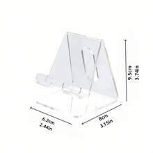 Adjustable Basic Transparent Acrylic Single-Piece Multifunctional Desktop Phone Stand – Non-Slip Base Compatible With Smartphone/Tablet Charging, Adjustable Book/Magazine Stand, Suitable Office Settings, Space-Saving Phone Stand Spring Gift - Transparent - View 6