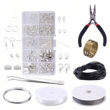 DIY 珠宝制作用品套件 - 各种珠宝组件，包括扣环、挂钩、手链、项链、耳环连接器 - 彩色 - 查看 10