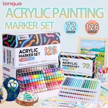 72/126 Color Marker Pen Gift Set By Langguo, 0.7mm Soft Tip, Precise Color High Capacity Ink, Double-Layer Transparent Crystal Body, Suitable For Glass, Ceramic, Plastic, Wood, Stone, Fabric, Paper, Excellent Color Coverage, Creative Gift, Back To School 2026 Art Supplies - Sets - View 2