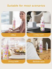 2pcs/4pcs Floral Pattern Car Tissue Box - Round Cup Holder Tissue Box With 200pcs 3-Ply Tissues, Suitable For Car Cup Holder And Home Desk, Pink And White Floral Pattern Suitable For Ladies, Children And Family Travel - Tissue Box - View 7