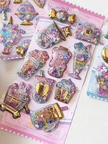 Shiny Bubble Stickers, 3D Embossed Foil Stickers, Dreamy Colorful Candy Stickers For Decorating Phone Cases, Water Bottles, Scrapbooking, Sticker Swapping - Multicolor - View 15