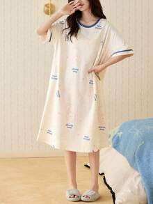 Gongdie 1 Set 2026 Spring/Summer New Cute Nightgown, Soft & Skin-Friendly Sleepwear For Women - Champagne - View 9