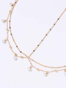 1pc Adjustable Bohemian Style Faux Pearl Headchain, Bridal Headpiece, Women Jewelry Gift, Valentine's Day/Birthday Present, Jewelry - Gold - View 4