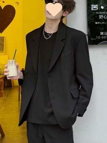 Spring And Autumn New Handsome, Loose, Lightweight, Cool, Fashionable Men's Clothing, Niche Design, Korean Style Suit Jacket - màu đen - Xem 2