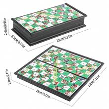 BT 超小型蛇梯棋 - 便携式折叠棋盒，益智游戏，家庭聚会玩具，生日礼物 - 彩色 - 查看 3