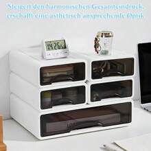 Set Of 5 Desk Drawer Boxes Stackable Office Drawer Organiser Storage Box With Drawer A4 A5 Format Drawer Desk Organiser For Office School Stationerygtt - White 4m1l - View 7