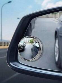 2Pcs Adjustable Blind Spot Mirror Car Auxiliary Rearview Convex Mirror Round Frame Wide Angle Mirrors Car Reverse - A - 查看 2