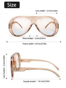 New Retro Fashion Oversized Non-Prescription Glasses Glasses, Elegant Personalized Versatile Daily Wear Non-Prescription Glasses Eyeglasses For Women - Multicolor - View 3