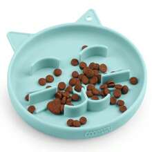 Silicone Slow Feeder Dog Cat Bowls Interactive Puzzle Toy For Pets Dry/Wet Food Training Keeps Dogs Cats Busy Prevents Puppy Kitty Overeating Cyan 0.8 Cup - 0.8 杯 - 查看 7