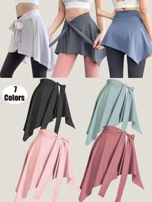 Women's Silky Quick-Dry Adjustable Shawl/Belt/Scarf, Sports Underskirt, Anti-Embarrassment & Anti-Glare, One-Piece Dress Covers Hips To Look Slimmer, Fitness Yoga Dress, Women's Wrap Skirt, Fitness Yoga Tie Shawl, Running Anti-Glare Skirt, Wrap Skirt, Tie Jumpsuit Dress, Covers Hips To Look Slimmer, Anti-Glare, Yoga Fitness Sports Dance Women's Skirt, Summer & Autumn Polyester - Multicolor - View 3