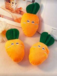 OBOVAY 狗狗毛绒发声玩具 - 胡萝卜、星形毛绒玩具，可爱发声玩具，适合小型/中型犬，内置发声器，适合幼犬。带发声器的咀嚼玩具，柔软毛绒卡通狗狗玩偶套装，耐用柔软材质，适合幼犬、幼猫磨牙，适合幼犬、小型和中型犬，仅限宠物使用（款式随机） - 橘色 - 查看 2