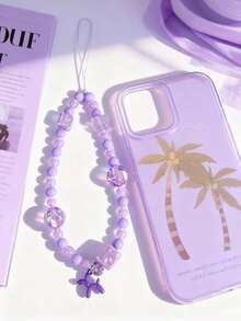 Lightweight Dog Element 1pc Dreamy Purple Iridescent Crystal Balloon Dog Phone Lanyard Beaded Bracelet Bag Charm Spring Birthday Gift - Multicolor - View 4