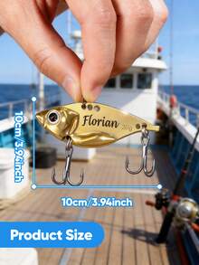 1pc Personalized Fishing Lure, Custom Fishing Lure, Fishing Lover Gift, Fishing Hook, Fishing Accessories, Personalized Fishing Lure, Retirement Gift, Personalized Fishing, Fishing Lure, Fishing Hook, Carved Fishing Design, Men's Fishing Gift, Father's Day Gift, Retirement Gift - Silver - View 5