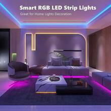 Smart LED Light Strips For Bedrooms, RGB Light Bands With Adjustable Color Temperature, Synchronized With Music And Capable Of Timing, Suitable For Bedrooms, Living Rooms And Party Decorations. - 多色光 - 查看 6
