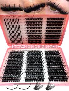 大容量睫毛册,包含40D、60D、80D、100D和120D睫毛,下睫毛及睫毛簇套装,570片俄罗斯睫毛嫁接套装,3D浓密睫毛簇,尖头睫毛簇,浓密单根睫毛簇,DIY仙女/漫画风格睫毛,8-18mm混合长度,自然柔软,多种类型,适合各种风格,可重复使用的化妆配件,睫毛簇,单根睫毛,假睫毛 - D - 查看 2