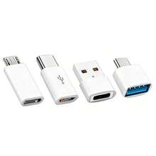 4个黑色USB转USB-C适配器，USB Type C母头转USB适配器，Micro USB转USB-C母头转公头转换器，兼容笔记本电脑、汽车、智能手机和耳机 - 黑色 - 查看 9