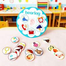 hoojojo 30pcs Sensory Felt Teaching Aids, Word Matching & Recognition, Five Senses Early Education Enlightenment, Montessori Toys Suitable For Classroom Teaching And Home Education - Multicolor - View 9