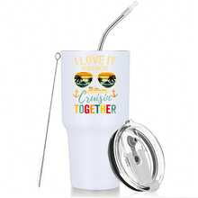 30oz Stainless Steel Tumbler Black White Options,  I Love It When We're Cruisin Together Graphic Cups, Insulated Travel Coffee Mug With Lid And Straw , Double Wall Vacuum Reusable Travel Cups, Funny Birthday Party Gift For Women & Men - 白色 - 查看 1