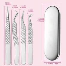 Arricciaciglia in rete d'argento di alta qualità, con impugnatura confortevole, fornito di custodia da viaggio premium, arricciaciglia in rete portatile per esperti di bellezza, strumento di precisione per l'arricciatura delle ciglie, regalo per le vacanze con arricciaciglia e pinzette, diverse opzioni - 7 pin - Visualizzare 4