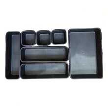 Bộ 8 hộp đựng đồ có ngăn kéo, khay đựng đồ để bàn dạng ghép nối, chất liệu chống thấm nước và bền chắc, thích hợp để đựng các vật dụng linh tinh như tất, đồ lót, quần áo, lược, mỹ phẩm, đồ dùng văn phòng và dụng cụ nhà bếp. Thích hợp sử dụng trong phòng khách, phòng tắm, nhà bếp, phòng học, phòng ngủ, văn phòng, nhà cửa, ngăn kéo, tủ, tủ quần áo. - 1 bộ - Xem 9