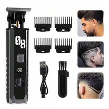Hailicare Professional Wireless Electric Hair Clipper And Beard Trimmer, Men's Electric Shaver, Rechargeable Haircut Set With LED Display, Professional Barber Scissors Set, Men's Grooming Trimmer - Black - View 1
