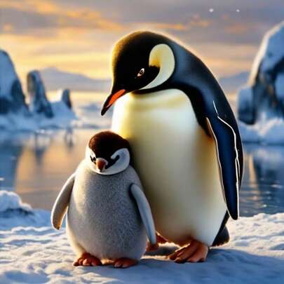 1pc [30*30cm/11.8*11.8in][40*40cm/15.7*15.7in]5D Acrylic Diamond Painting Kit, Penguin Pattern, Suitable For Adult Beginners DIY Mosaic Diamond Art, Full Drill Handmade DIY Diamond Painting, Applicable For Living Room, Bedroom, Office Wall Decor Painting, A Surprise Art Home Decor Gift For Family And Friends