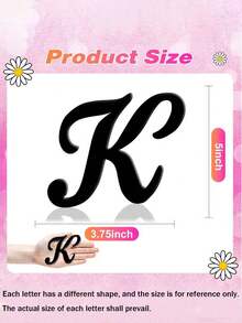 1pc EVA Hollow Letter Decorative Accessory Suitable For Beach Packaging Decoration, 26 English Letters - Black - View 10