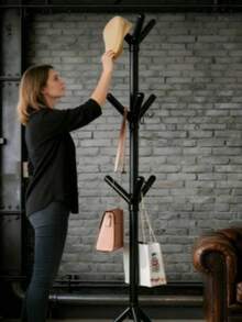 Perchero de pie, moderno y de lujo: estilo de celebridad de internet para dormitorio y sala de estar (uso único) - Negro - Ver 10