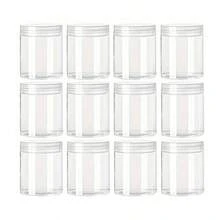 1/6/12/24pcs Transparent Plastic Jars With Lids, Plastic Storage Containers, Plastic Mason Jars, Reusable Refillable Round Containers, Suitable For Dried Fruits, Honey, Nuts, Kitchen & Home Use - Multicolor - View 9