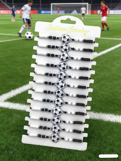 1套/1件 新款热门高性价比足球手环，足球比赛用品，足球比赛派对装饰，生日派对装饰，生日小礼物，送给家人朋友的生日小惊喜，新年礼物，情人节礼物，复活节礼物