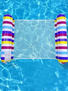 2026 New Inflatable Pool Hammock, Quick Inflation, Sturdy Striped Buoyant Lounger, Water Sports & Beach Pool Party, Single Person Floating Raft - Multicolor - View 19