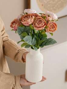1 pièce Petit vase blanc, vase nordique minimaliste et créatif, vase à fleurs de table pour la maison et le salon, décoration de mariage et de fête, cadeau de décoration pour la maison, anniversaire et remise des diplômes, décoration de chambre pour la rentrée scolaire, fournitures pour les études - Multicolore - Voir 5
