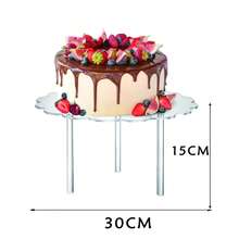 Acrylic Round Cake Stand, Party/Birthday Dessert Display Stand, Transparent Crystal Display Stand - Transparent - View 8