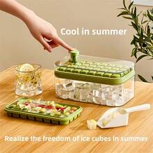 1pc Ice Cube Tray, Household Ice Maker Mold, Easy Release Ice Cube Mold, Quick Freezing Ice Cube Maker - Multicolor - View 1
