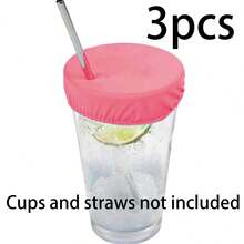 Reusable Polyester Drink Lid With Straw Hole, Protects Party Beverages, Elastic Cocktail Cup Cover, No Electricity Required - Multicolor - View 11