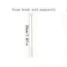 1/2/4件套条纹玻璃杯，带盖和玻璃吸管 | 厚实耐用，可重复使用，可用洗碗机清洗，适用于冰咖啡、冰沙、鸡尾酒、果汁，居家、办公、旅行皆宜 - 無色 - 查看 8