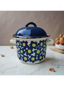 1pc Enamel Pot With Dual Handles, Thick Enamel Small Soup Pot, Multifunctional Rice Cooker, Instant Noodle Pot, Household Lard Jar, Suitable For Induction Cooktop, Small Soup Pot, Bowl Lid, Cream Jar - View 14