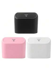 Car Door Hanging Trash Can With Lid, Comes With 1 Roll Of Trash Bags, Universal Leak-Proof Mini Car Trash Can, Can Be Hung On Countertop, Suitable For Car, Kitchen, Bedroom, Bathroom, Office, Dorm And Travel, Multi-Functional Storage Solution For Home And Car, Auto Accessories, Car Trash Can, Home Storage, Home Decor - Multicolor - View 6